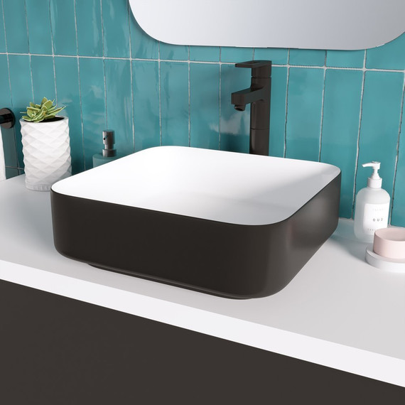 Раковина-чаша Grossman 38 см GR-4042BW, черный/белый - фото, картинка 3 Раковина-чаша Grossman 38 см GR-4042BW, черный/белый - фото 3