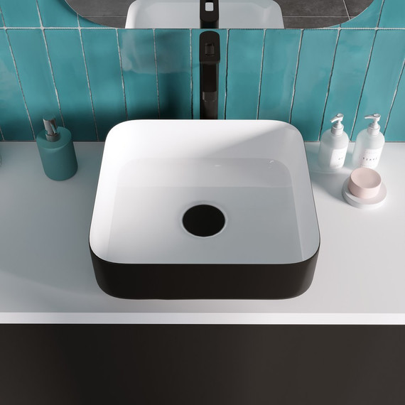 Раковина-чаша Grossman 38 см GR-4042BW, черный/белый - фото, картинка 4 Раковина-чаша Grossman 38 см GR-4042BW, черный/белый - фото 4