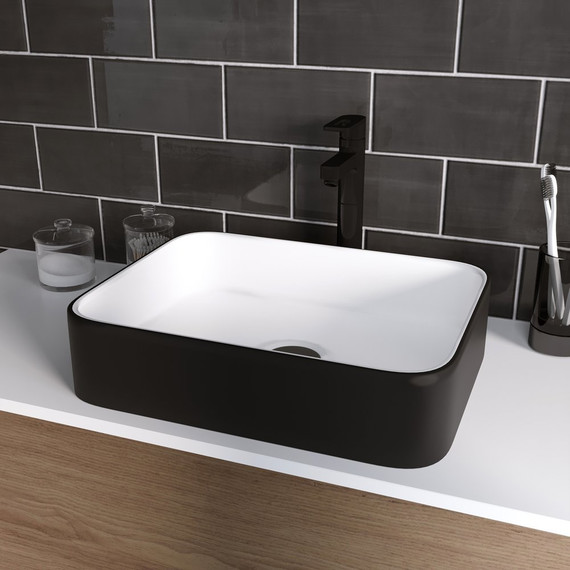 Раковина-чаша Grossman 50 см GR-4043BW, черный/белый - фото, картинка 2 Раковина-чаша Grossman 50 см GR-4043BW, черный/белый - фото 2