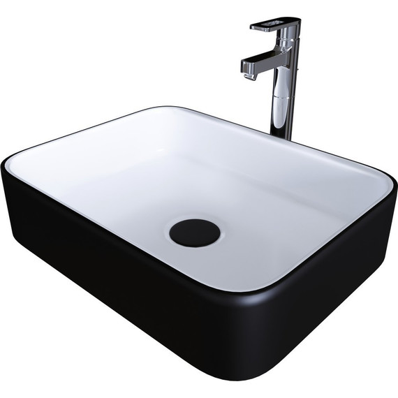 Раковина-чаша Grossman 50 см GR-4043BW, черный/белый - фото, картинка 4 Раковина-чаша Grossman 50 см GR-4043BW, черный/белый - фото 4