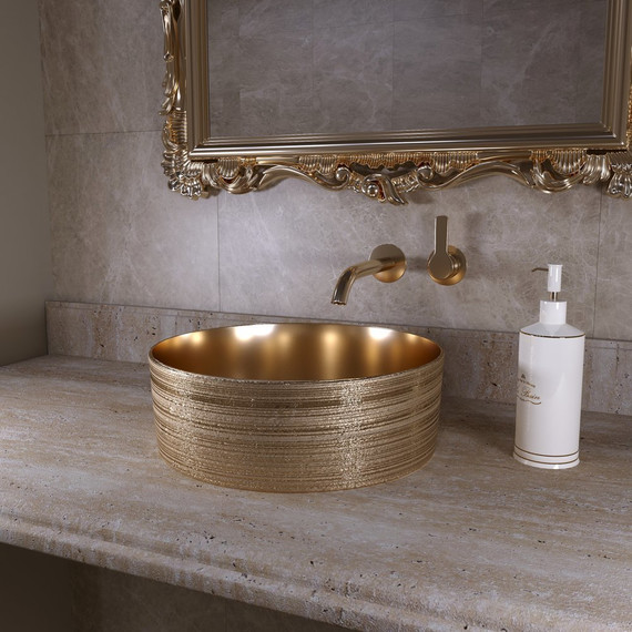 Раковина-чаша Grossman Color 35 см GR-5010GG, золото - фото, картинка 2 Раковина-чаша Grossman Color 35 см GR-5010GG, золото - фото 2