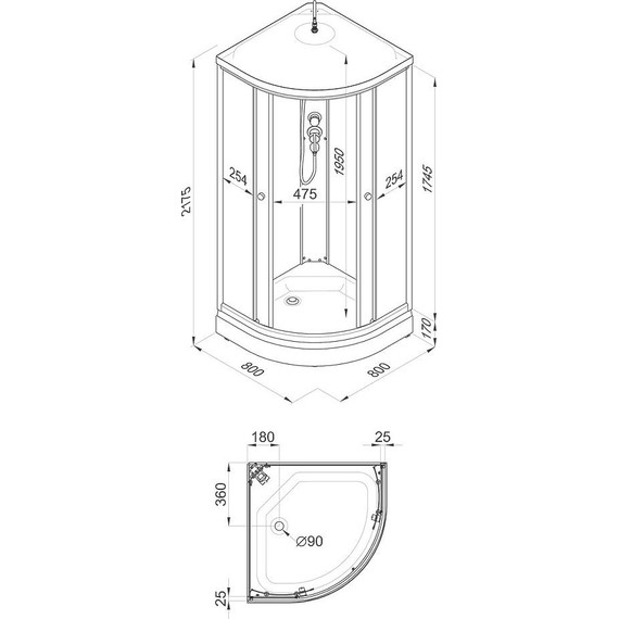 Душевая кабина Triton Ультра А 80x80 см, белый/прозрачное - фото, картинка 9 Душевая кабина Triton Ультра А 80x80 см, белый/прозрачное - фото 9