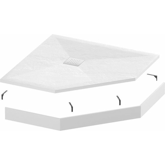 Поддон каменный Grossman Strong 100x100 см GR-S1100100D, белый матовый - фото 3