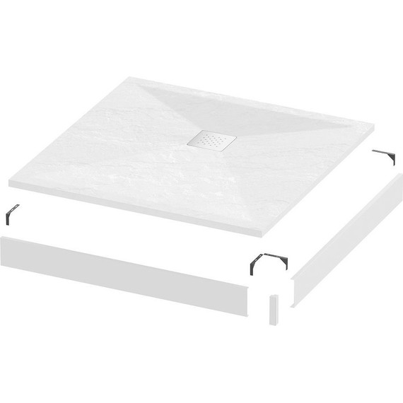 Поддон каменный Grossman Strong 100x100 см GR-S1100100Q, белый матовый - фото 2