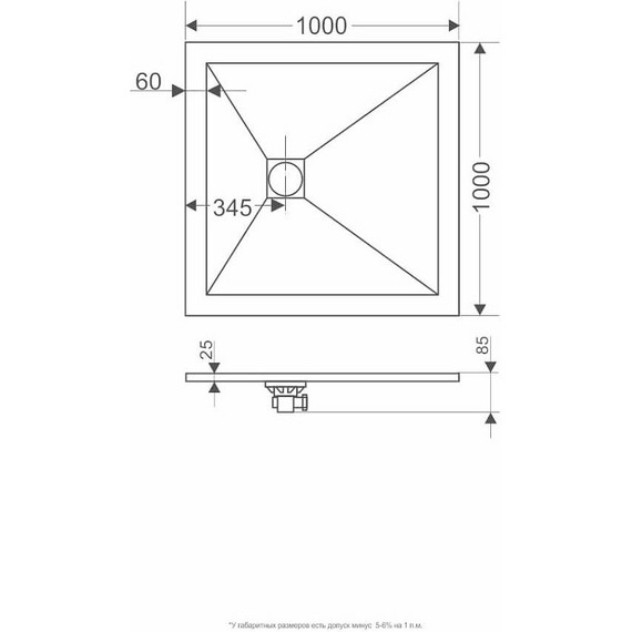 Поддон каменный Grossman Strong 100x100 см GR-S1100100Q, белый матовый - фото 7