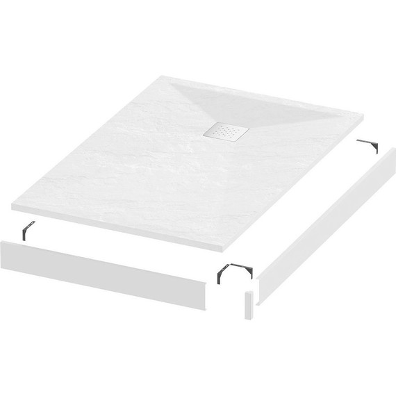 Поддон каменный Grossman Strong 110x80 см GR-S180110Q, белый матовый - фото 2