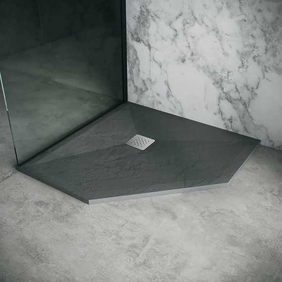 Поддон каменный Grossman Strong 100x100 см GR-S2100100D, графит матовый - фото 3