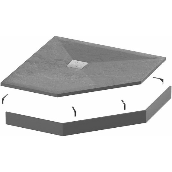 Поддон каменный Grossman Strong 100x100 см GR-S2100100D, графит матовый - фото 5