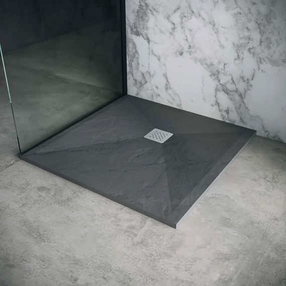 Поддон каменный Grossman Strong 100x100 см GR-S2100100Q, графит матовый - фото 4