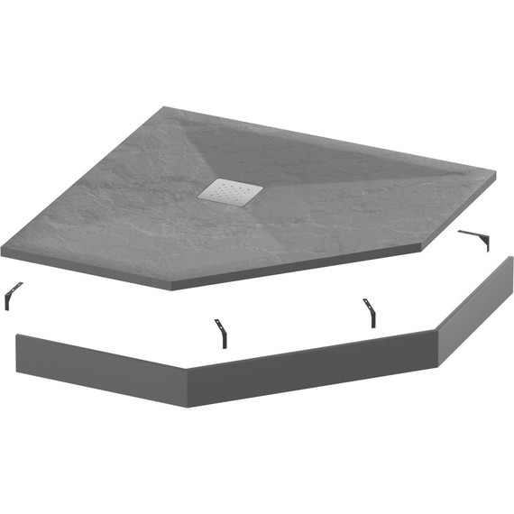 Панель для душевого поддона Grossman Strong 90x90 см GR-S290901D, графит матовый - фото 2