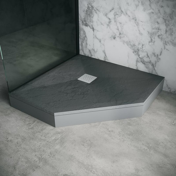 Поддон каменный Grossman Strong 90x90 см GR-S29090D, графит матовый - фото 5