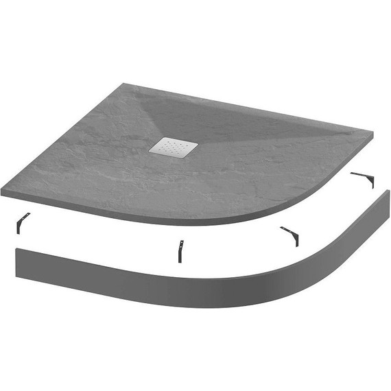 Поддон каменный Grossman Strong 90x90 см GR-S29090, графит матовый - фото 2