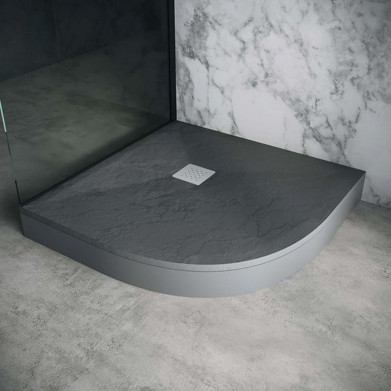 Поддон каменный Grossman Strong 90x90 см GR-S29090, графит матовый - фото 4