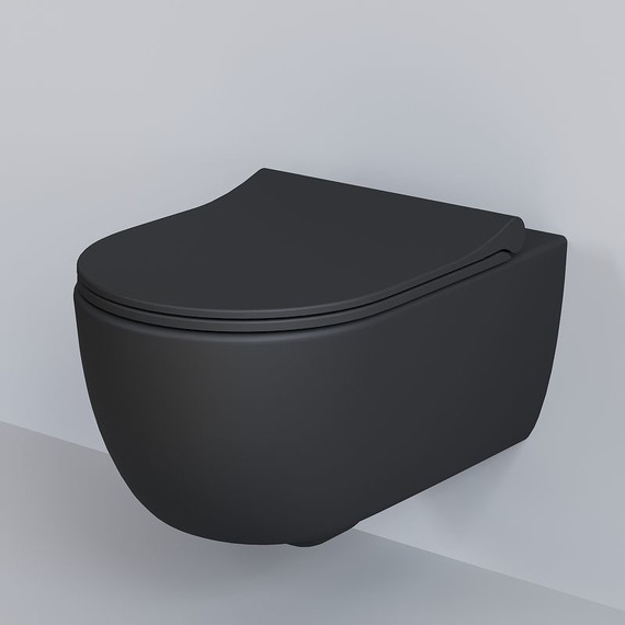 Унитаз подвесной безободковый Ambassador Abner 103T20201R, черный матовый, Цвет производителя: чёрный - фото 9