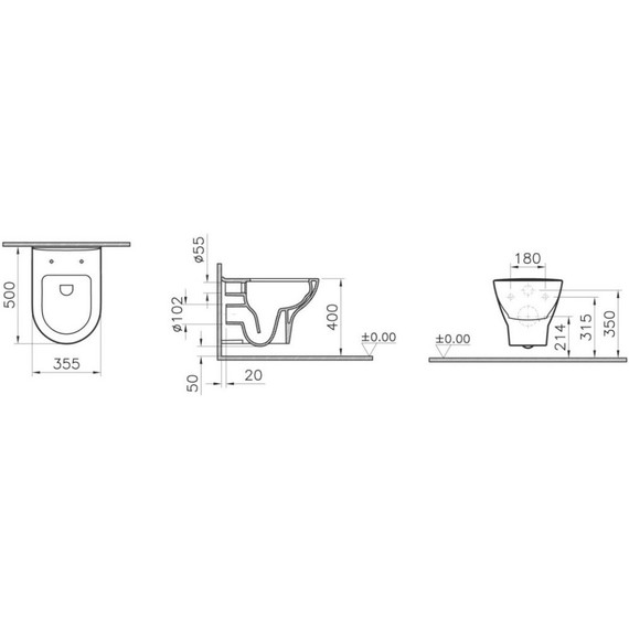 Унитаз подвесной безободковый Vitra Zentrum 5795B003-6077 с крышкой микролифт - фото, картинка 3 Унитаз подвесной безободковый Vitra Zentrum 5795B003-6077 с крышкой микролифт - фото 3