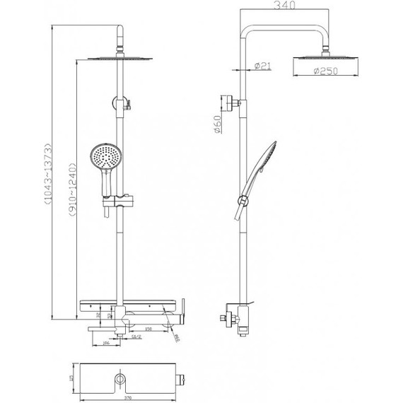 Душевая стойка BelBagno Etna ETN-VSCM-IN, сатин - фото, картинка 2 Душевая стойка BelBagno Etna ETN-VSCM-IN, сатин - фото 2