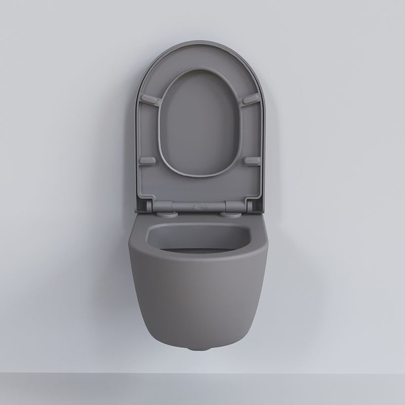 Унитаз подвесной безободковый Ambassador Abner 103T20301R, серый матовый, Цвет производителя: серый - фото 5