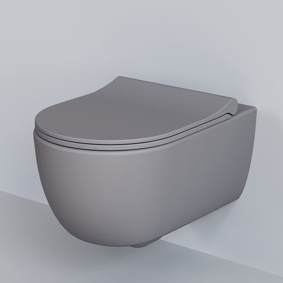Унитаз подвесной безободковый Ambassador Abner 103T20301R, серый матовый, Цвет производителя: серый - фото 9