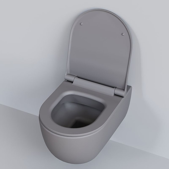 Унитаз подвесной безободковый Ambassador Abner 103T20301R, серый матовый, Цвет производителя: серый - фото 11
