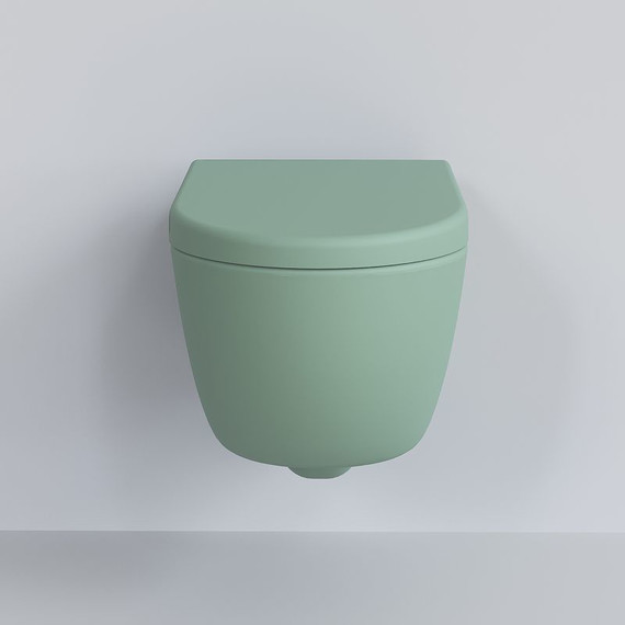 Унитаз подвесной безободковый Ambassador Abner 103T21001R, мятный матовый, Цвет производителя: зелёный - фото 3