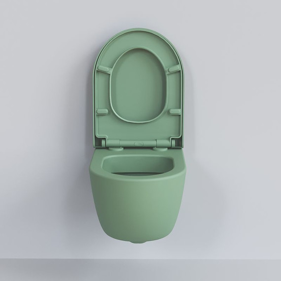 Унитаз подвесной безободковый Ambassador Abner 103T21001R, мятный матовый, Цвет производителя: зелёный - фото 4