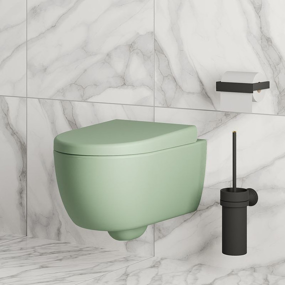 Унитаз подвесной безободковый Ambassador Abner 103T21001R, мятный матовый, Цвет производителя: зелёный - фото 6