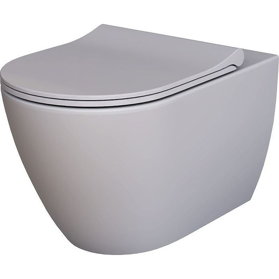 Унитаз подвесной безободковый Ambassador Queen 113T20301R, серый матовый, Цвет производителя: серый - фото 2