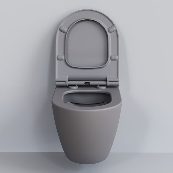 Унитаз подвесной безободковый Ambassador Queen 113T20301R, серый матовый, Цвет производителя: серый - фото 4