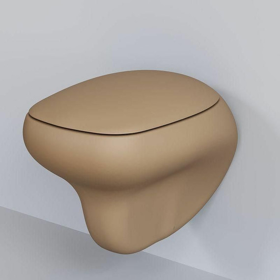 Унитаз подвесной безободковый Ambassador Diamond 123T20501R, темно-бежевый матовый - фото 3