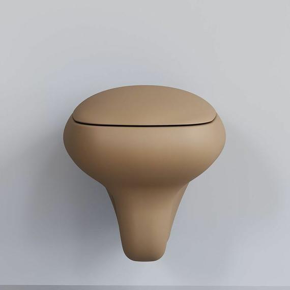 Унитаз подвесной безободковый Ambassador Diamond 123T20501R, темно-бежевый матовый - фото 4