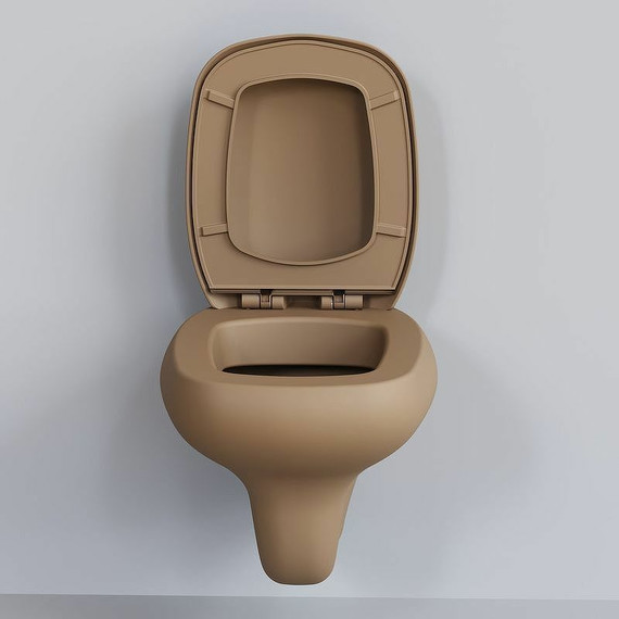 Унитаз подвесной безободковый Ambassador Diamond 123T20501R, темно-бежевый матовый - фото 5