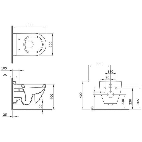 Унитаз подвесной безободковый Ambassador Nord 133T20101, белый матовый - фото 13