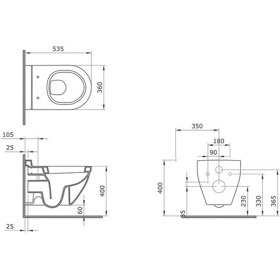 Унитаз подвесной безободковый Ambassador Nord 133T20501, темно-бежевый матовый, Цвет производителя: коричневый - фото 7