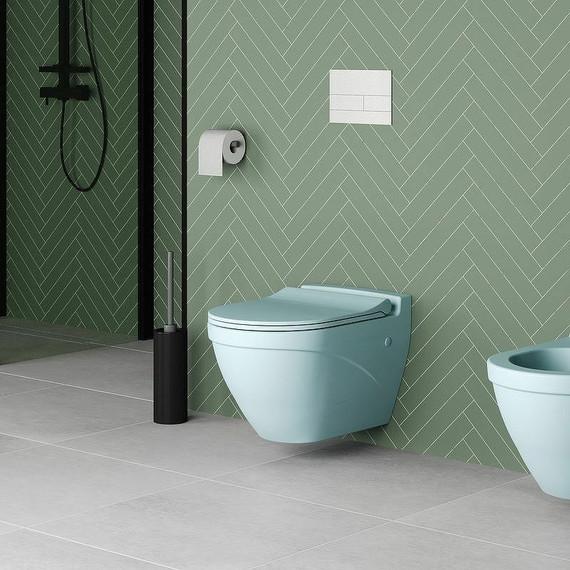 Унитаз подвесной безободковый Ambassador Nord 133T20801, голубой матовый, Цвет производителя: синий - фото 6