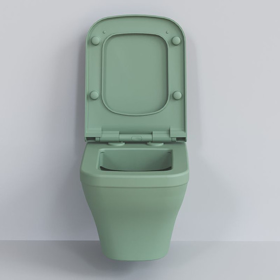 Унитаз подвесной безободковый Ambassador Benefit 203T21001R, мятный матовый, Цвет производителя: зелёный - фото 10