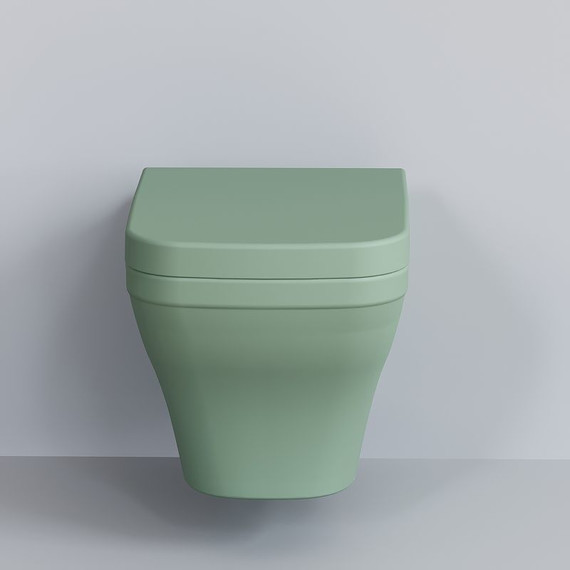 Унитаз подвесной безободковый Ambassador Benefit 203T21001R, мятный матовый, Цвет производителя: зелёный - фото 3