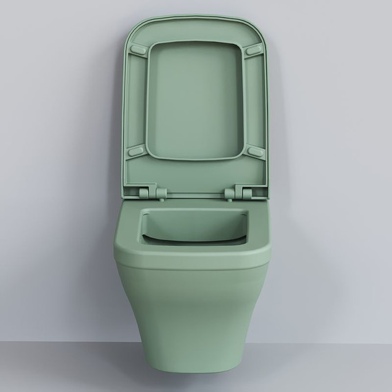 Унитаз подвесной безободковый Ambassador Benefit 203T21001R, мятный матовый, Цвет производителя: зелёный - фото 4