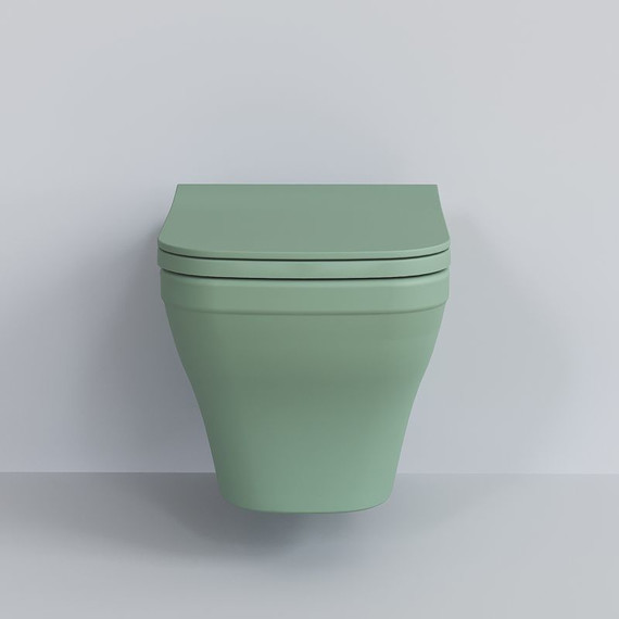 Унитаз подвесной безободковый Ambassador Benefit 203T21001R, мятный матовый, Цвет производителя: зелёный - фото 9