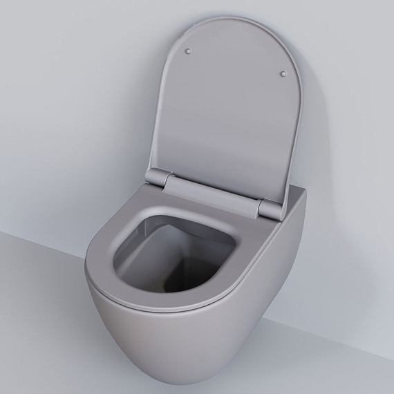 Унитаз подвесной безободковый Ambassador Queen 113T20301R, серый матовый, Цвет производителя: серый - фото 5