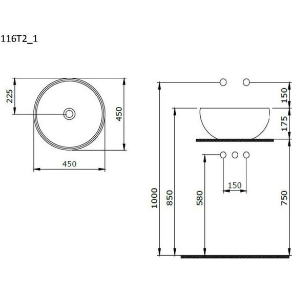 Раковина-чаша Ambassador Queen 45 см 116T20001 - фото 7