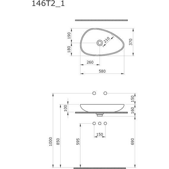 Раковина-чаша Ambassador Kingston 58 см 146T20401, бежевый матовый - фото 8