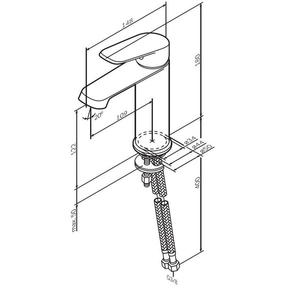 Смеситель для раковины Am.Pm Func F8F02100, Цвет производителя: хром - фото 8