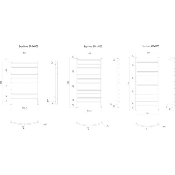 Полотенцесушитель электрический Ravak Septima П10 500х1000 мм R X04000083723 - фото 2