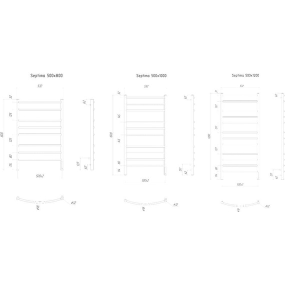 Полотенцесушитель электрический Ravak Septima П10 500х1200 мм R X04000083724 - фото 2