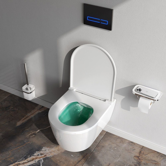 Унитаз подвесной Am.Pm Func FlashClean C8F1700SC с сиденьем микролифт - фото, картинка 4 Унитаз подвесной Am.Pm Func FlashClean C8F1700SC с сиденьем микролифт - фото 4