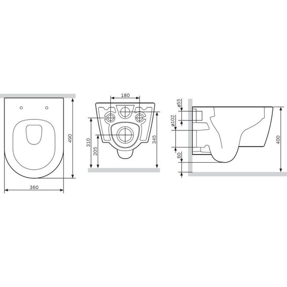 Унитаз подвесной Am.Pm Func FlashClean C8F1700SC с сиденьем микролифт - фото, картинка 11 Унитаз подвесной Am.Pm Func FlashClean C8F1700SC с сиденьем микролифт - фото 11