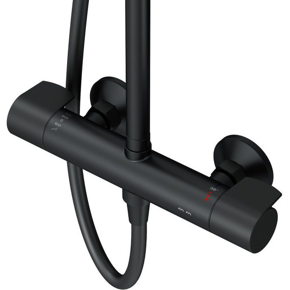Душевая стойка с термостатом Am.Pm X-Joy F0785A422, черный, Цвет производителя: чёрный - фото, картинка 13 Душевая стойка с термостатом Am.Pm X-Joy F0785A422, черный, Цвет производителя: чёрный - фото 13