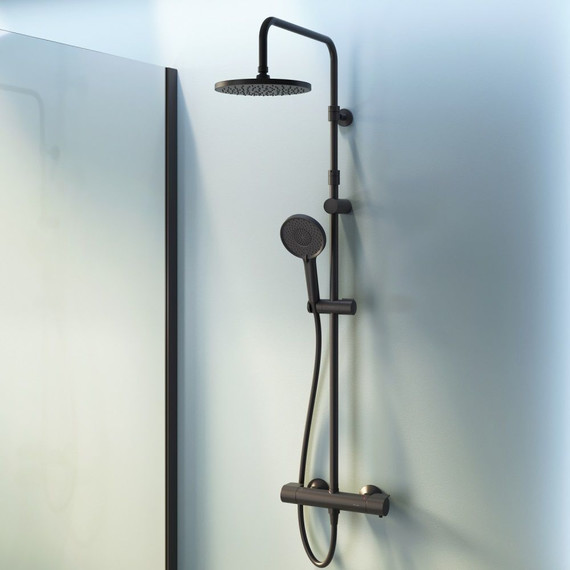 Душевая стойка с термостатом Am.Pm X-Joy F0785A422, черный, Цвет производителя: чёрный - фото, картинка 3 Душевая стойка с термостатом Am.Pm X-Joy F0785A422, черный, Цвет производителя: чёрный - фото 3