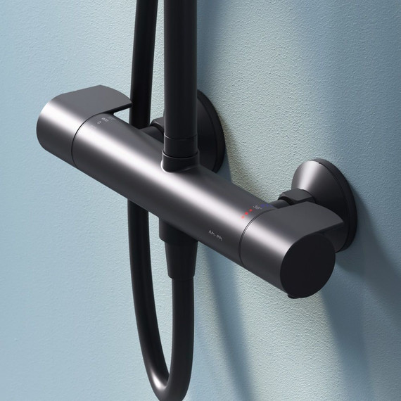 Душевая стойка с термостатом Am.Pm X-Joy F0785A422, черный, Цвет производителя: чёрный - фото, картинка 10 Душевая стойка с термостатом Am.Pm X-Joy F0785A422, черный, Цвет производителя: чёрный - фото 10