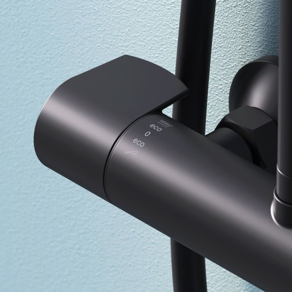 Душевая стойка с термостатом Am.Pm X-Joy F0785A422, черный, Цвет производителя: чёрный - фото, картинка 7 Душевая стойка с термостатом Am.Pm X-Joy F0785A422, черный, Цвет производителя: чёрный - фото 7